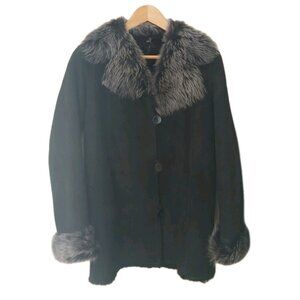 Blue Duck Suede Shearling Sheepskin Coat